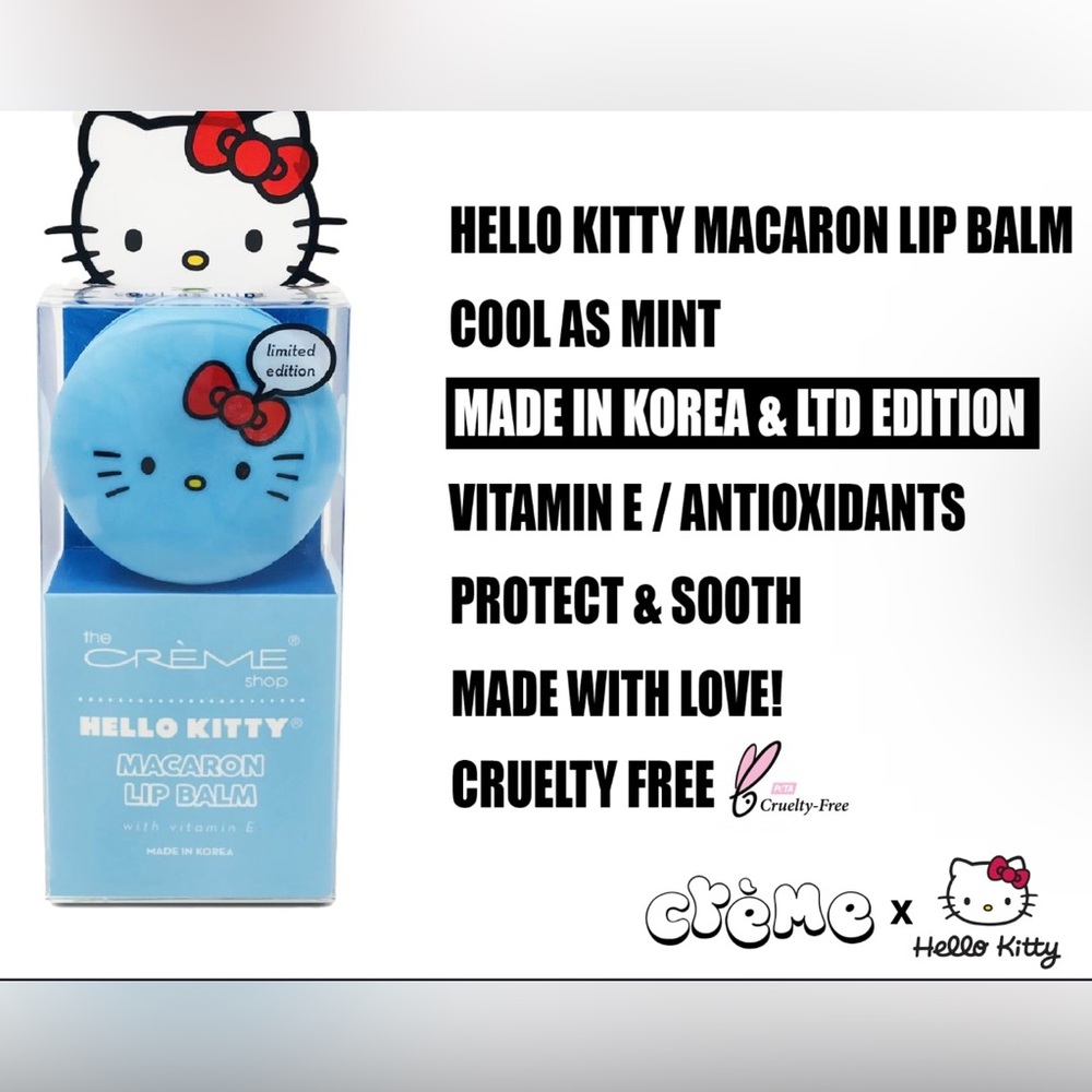 Hello Kitty Macaron Lip Balm - Cool As Mint